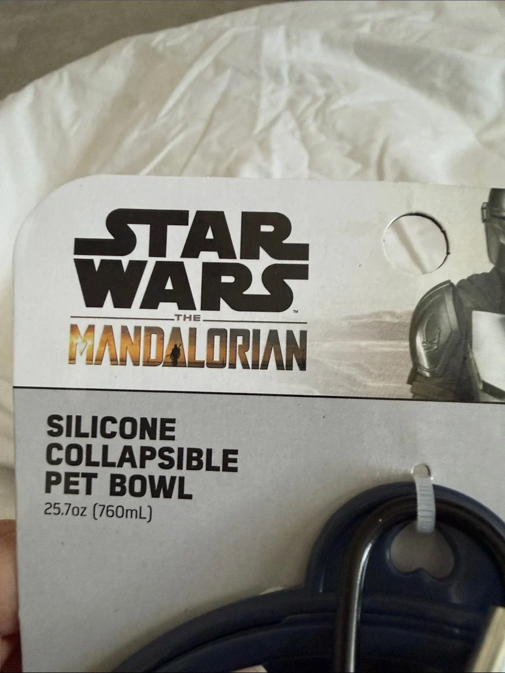 NWT Star Wars Navy Blue Collapsible Pet Bowl with Green Grogu Graphic